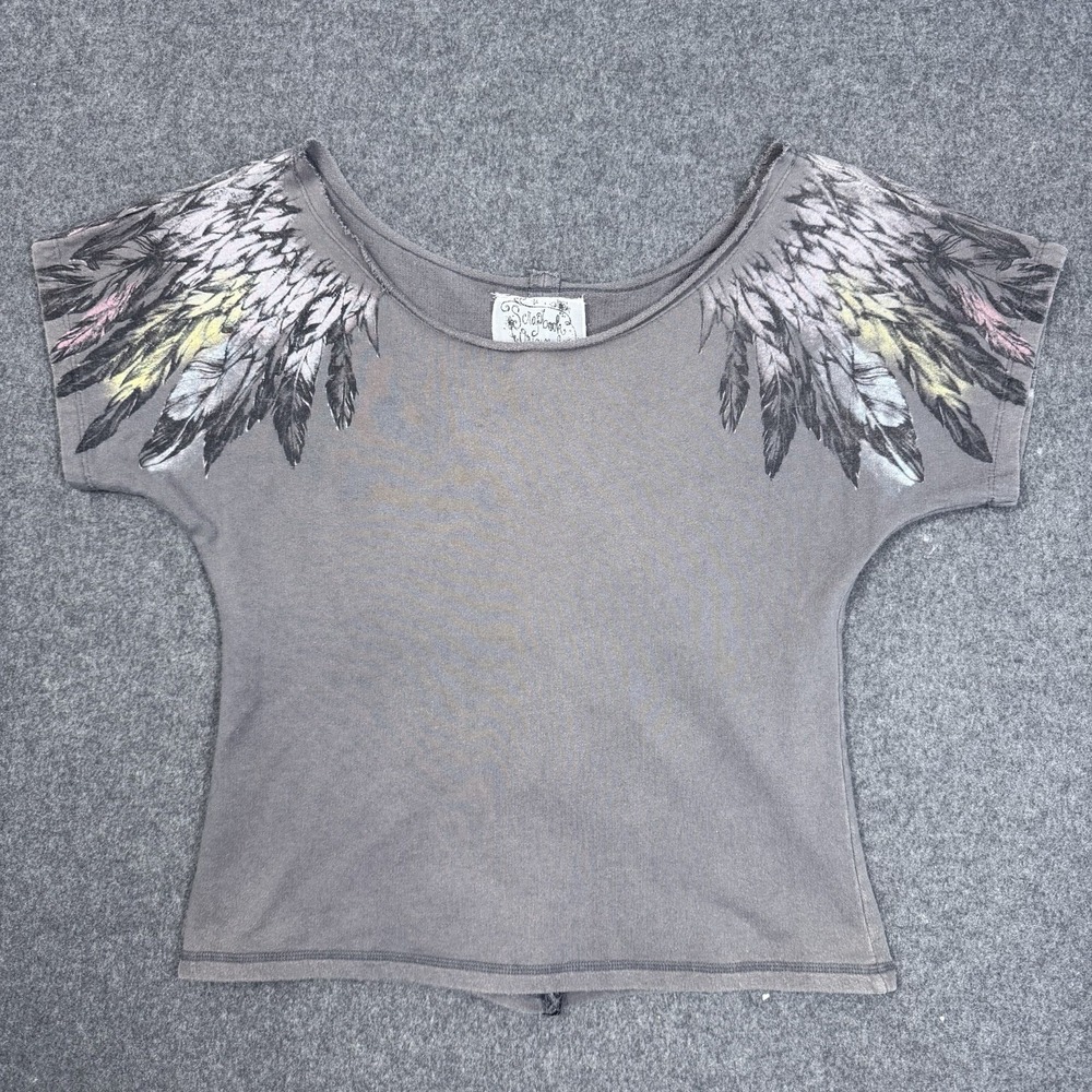 Scrapbook Originals Feather Wing Graphic Top S Made USA